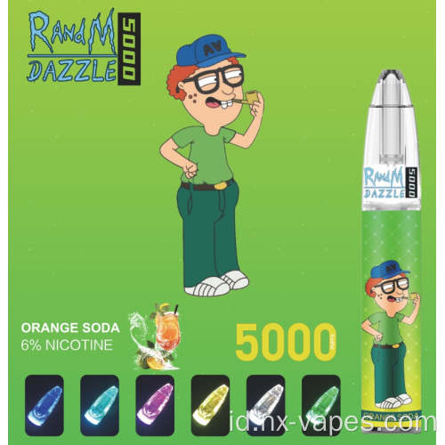 Grosir vape sekali pakai randm mempesona 5000 cahaya bersinar